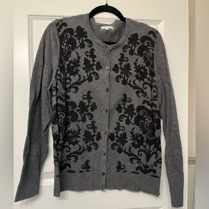 Croft and Barrow cardigan sweater. Black and gray.